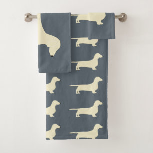 dachshund silo crème bad handdoek