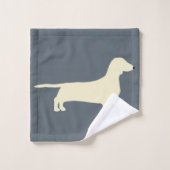 dachshund silo crème bad handdoek (Wasdoekje)