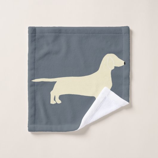 dachshund silo crème bad handdoek (Wasdoekje)