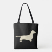 dachshund silo crème tote bag (Achterkant)