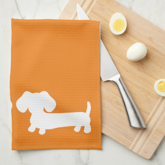 Dachshund Sinaasappel Dish Handdoek voor Wiener Ho