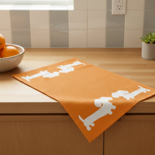 Dachshund Sinaasappel Dish Handdoek voor Wiener Ho