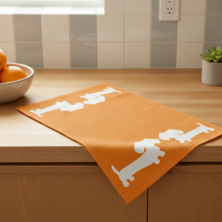 Dachshund Sinaasappel Dish Handdoek voor Wiener Ho