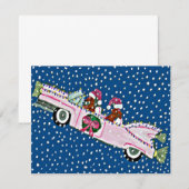 Dachshund Sinterklaas Kerst Cadillac Uitnodiging (Voorkant / Achterkant)