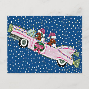 Dachshund Sinterklaas Kerst Cadillac Uitnodiging