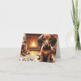 Dachshund Sinterklaas Koekjes Feestdagen Kaart
