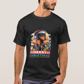 Dachshund Sinterklaas Koffie Mok Vrolijk Kerstfees T-shirt