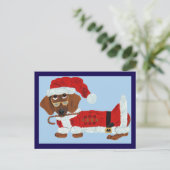 Dachshund Sinterklaas met een Suikerstok Briefkaart (Staand voorkant)