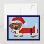 Dachshund Sinterklaas met een Suikerstok Briefkaart (Voorkant / Achterkant)