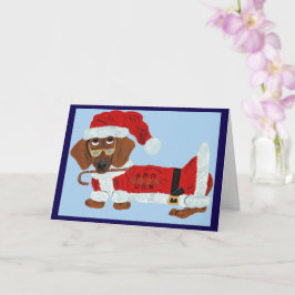Dachshund Sinterklaas met een Suikerstok Kaart