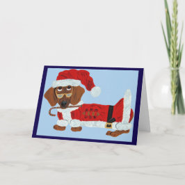 Dachshund Sinterklaas met een Suikerstok  Kaart