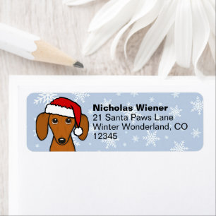 Dachshund Sinterklaas Mooie Kersthond Retouradres Etiket