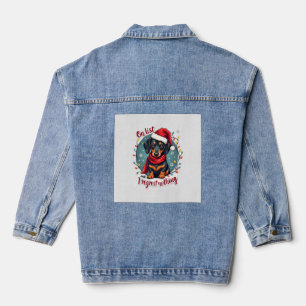 Dachshund Sinterklaas op de Stoute Lijst Dachshund Denim Jacket