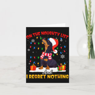 Dachshund Sinterklaas op de Stoute Lijst Dachshund Kaart