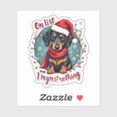 Dachshund Sinterklaas op de stoute lijst Dachshund Sticker (Vel)