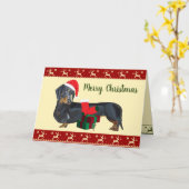 Dachshund Sinterklaas vrolijk kerstscene Kaart (Gele Bloem)