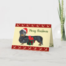 Dachshund Sinterklaas vrolijk kerstscene