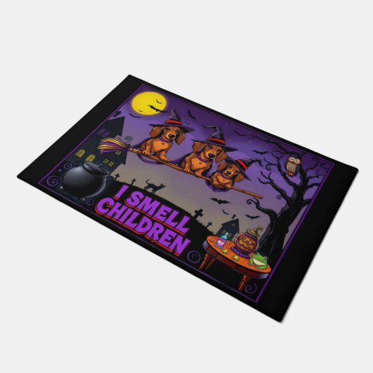 Dachshund Sisters I Smell Children Deurmat (Schuin)