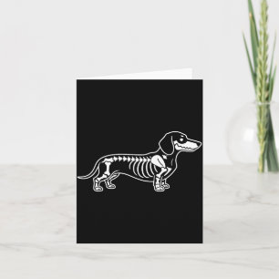 Dachshund Skelet Halloween Worst Sausage Hond Kaart