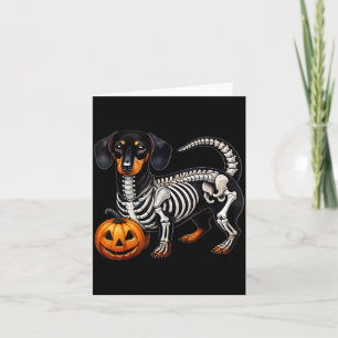 Dachshund Skelet Jack O Lantern Grappige Wiener Do Kaart