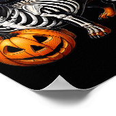 Dachshund Skelet Jack O Lantern Grappige Wiener Do Poster (Hoek)