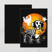 Dachshund Skeleton Halloween Happy Pumpkin Gift Bedankkaart (Voorkant / Achterkant)