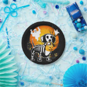 Dachshund Skeleton Halloween Happy Pumpkin Gift Papieren Bordje (Feest)