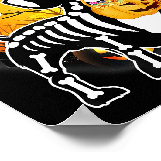Dachshund Skeleton Halloween Happy Pumpkin Gift Poster (Hoek)