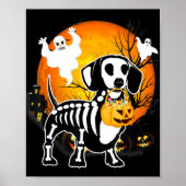 Dachshund Skeleton Halloween Happy Pumpkin Gift Poster (Voorkant)