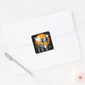 Dachshund Skeleton Halloween Happy Pumpkin Gift Vierkante Sticker (Envelop)
