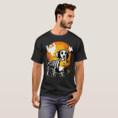 Dachshund Skeleton Halloween Happy Pumpkin T-shirt (Voorkant volledig)