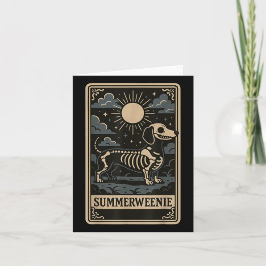 Dachshund Skeleton Summerween Dog Art  Styl Kaart (Voorkant)