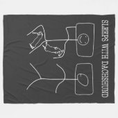 Dachshund Slaap met Dachshunds Fleece Deken (Voorkant (Horizontaal))
