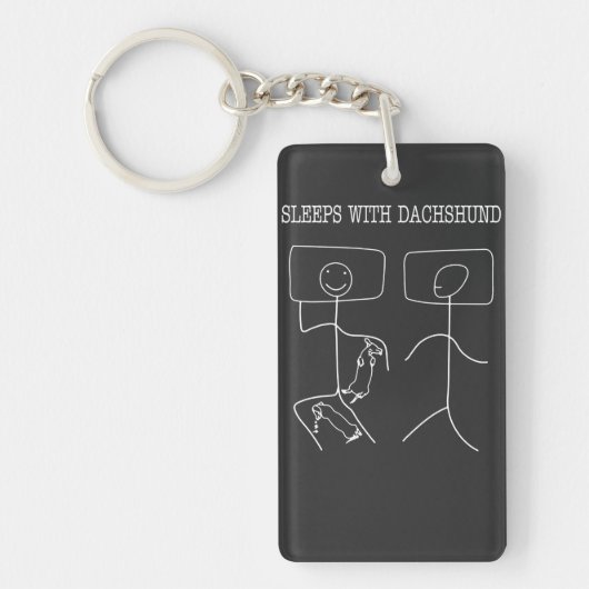 Dachshund Slaap met Dachshunds Sleutelhanger (Voorkant)