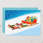 dachshund sled ride feestdagenkaart (Voorkant / Achterkant)