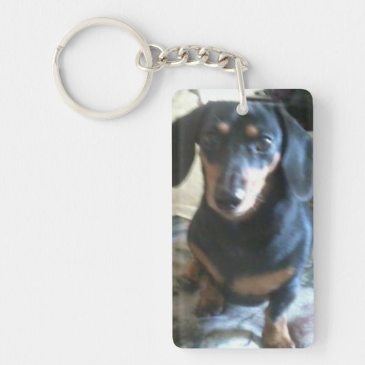 Dachshund-sleutelketen (of ontwerp zelf) sleutelhanger (Voorkant)