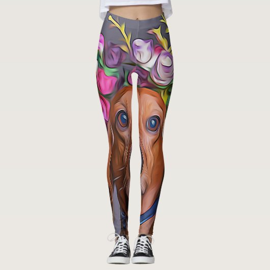 Dachshund sluit Dachshund af Leggings (Voorkant)