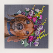 Dachshund sluit Dachshund af Legpuzzel (Horizontaal)