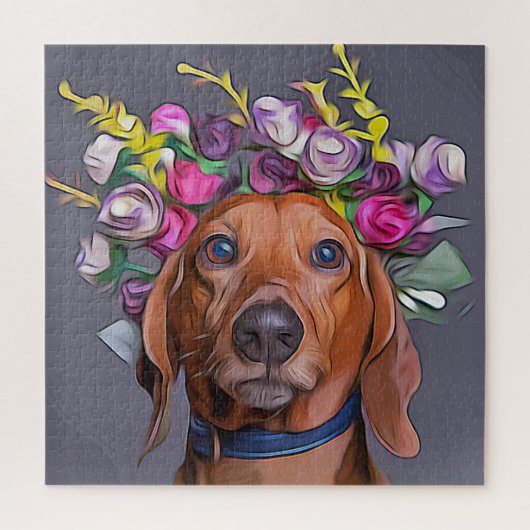 Dachshund sluit Dachshund af Legpuzzel (Verticaal)