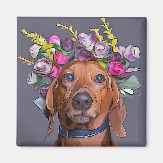 Dachshund sluit Dachshund af Magneet (Voorkant)