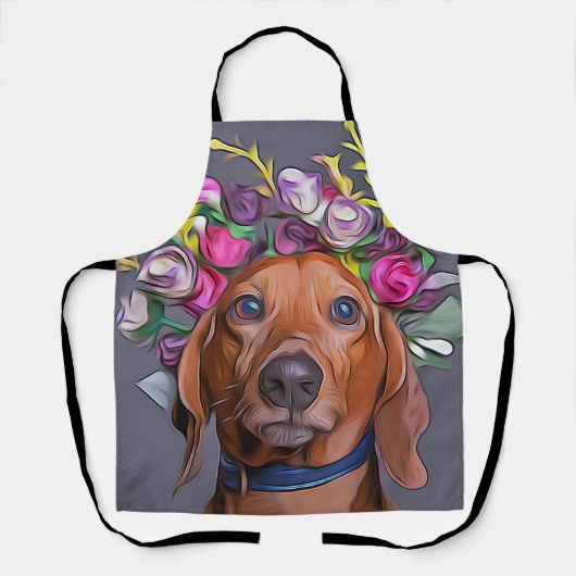 Dachshund sluit Dachshund af Schort (Voorkant)