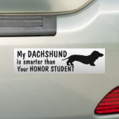 Dachshund - Smarter dan eerling student - grappig Bumpersticker (Op auto)