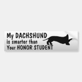 Dachshund - Smarter dan eerling student - grappig Bumpersticker (Voorkant)