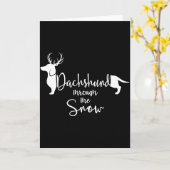 Dachshund Sneeuw Liefdevolle Wiener Weiner Hondene Kaart (Gele Bloem)