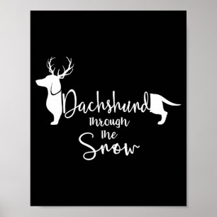 Dachshund Sneeuw Lieve Wiener Weiner Hondeneigenaa Poster