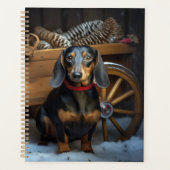 Dachshund Sneeuw Slede Kerst Decoratie Planner (Voorkant)