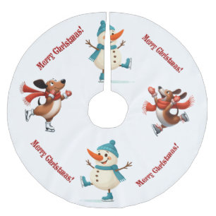 Dachshund Sneeuwman Kerstboom Vloerkleed Rok