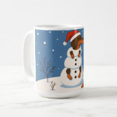 Dachshund Sneeuwman  Koffiemok (Voorkant links)