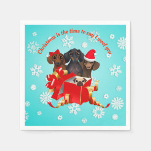 Dachshund Sneeuwvlok Kerst Papieren Servetten