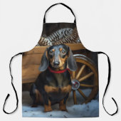 Dachshund Sneeuwwitte slee Christmas decoratie Schort (Voorkant)